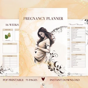 Pregnancy Planner Printable | Pregnancy Journal Printable| Pregnancy Organizer | 75 Pages | Pregnancy | Digital Planner | Printable Planner
