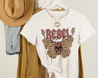 Rebel Soul Skeleton Graphic Tee - Rock N Roll Shirt