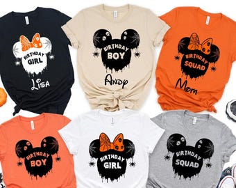 Disney Halloween Custom Family Birthday Shirt, Disney Halloween Birthday Gift for Boy Girl Shirt, Halloween Shirt, Custom Halloween Shirt