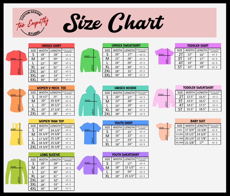 the size chart for a women's shirt