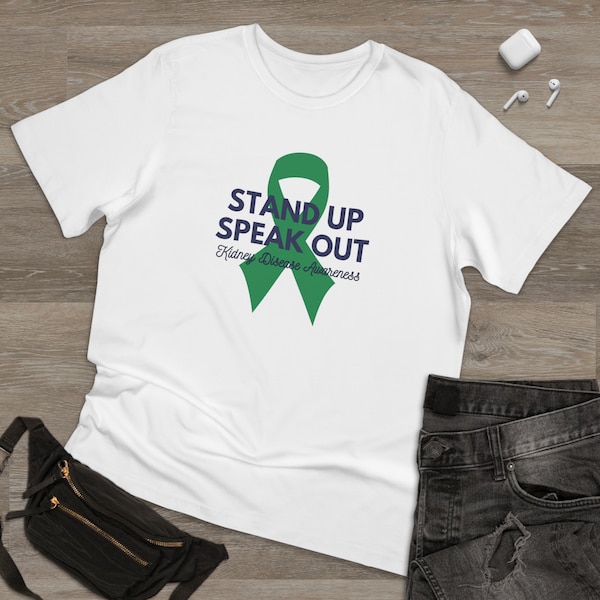 Kidney Disease Awareness Stand Up Speak Out Shirt, Kidney Disease Shirt, Chronic Kidney Disease Shirt, Unisex Jersey Short Sleeve T-shirt
