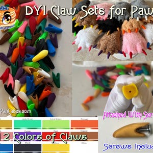 Do It Yourself Claw Sets - Claws have 12 colors -Furrys Cosplay - FurryPanCakes.com