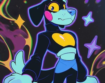 fnaf inbreuk op de beveiliging beagle - furry adopt , adopteerbaar fursuit-personage , kunstprint , digitale download , goedkope fursona , rollenspel Oc ,