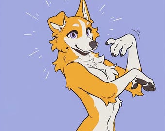 blonde collie - furry adopt, adopteerbaar fursuit-personage, kunstprint, digitale download, goedkope fursona, rollenspel Oc, fantasie