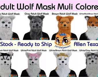 Multi Colors Wolf Mask  -  Werewolf Mask - wolf mask - latex - kids - adults - Halloween - wolfman - cn-4