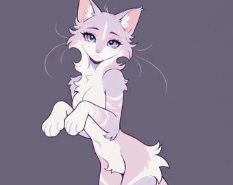 pastel kat - bont adopt, adopteerbaar fursuit-personage, kunstprint, digitale download, goedkope fursona, Oc-rollenspel, halloweenfantasie