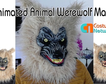 Masque de loup-garou animal animé - masque de loup - latex - enfants - adultes - Halloween - wolfman - cn-9