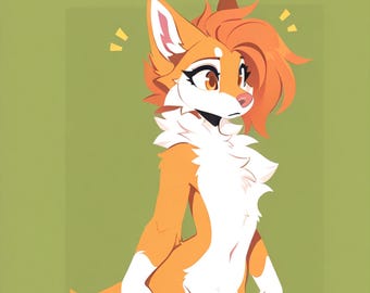 hondenharige adoptie, adopteerbaar fursuit-personage, kunstprint, digitale download, goedkope fursona, Oc-rollenspel, fantasieoranje