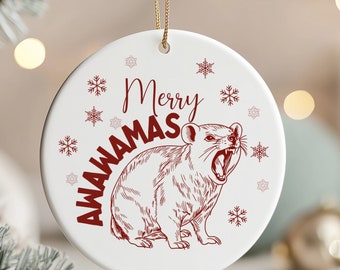 Hyraxes Ornament, Rock Hyrax Ornament, AWAWA Hyrax Meme Christmas Decor, Hyrax Lover Gift, Funny Christmas Gift, Trending Feral Animal Gift