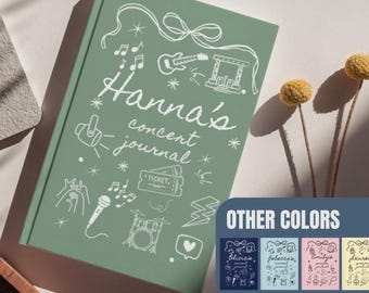 Diario de conciertos personalizado, cuaderno de registro para amantes de los conciertos y la música, libreta para llevar el control de los conciertos, regalo para asistentes a festivales.
