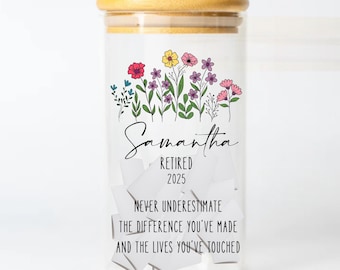 Retirement Gift, Custom Jar, Retirement Wishes Gift, Retirement Party Favors, Retirement Candy Jar, Leaving Gift, Custom Gifts for Retireree