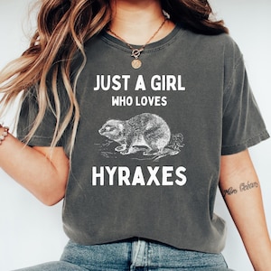 Just A Girl Who Loves Hyraxes Shirt, Rock Hyrax T-Shirt, AWAWA Hyrax Meme Shirt, Unhinged Vintage Tee, Hyrax Lover Gift, Trending Animal Tee
