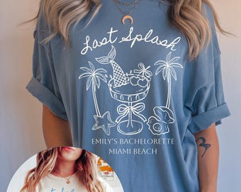 Mermaid Bachelorette Shirts, Last Splash Bachelorette Tshirts, Mermaid Bach T Shirts, Seashells Beach Bachelorette, Coastal Bridal Party Tee