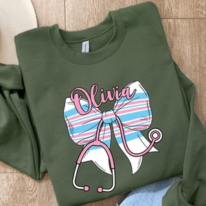 Labor and Delivery Nurse Personalized Sweatshirt, Custom Name LD Crewneck, Labor Delivery Unit Gift, Mother Baby Nurse Shirt, NICU Sweater