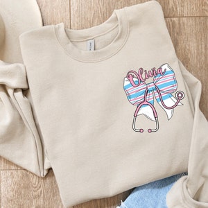 Labor and Delivery Nurse Personalized Sweatshirt, Custom Name L and D Crewneck, Labor Delivery Unit Gift, Mother Baby Nurse, NICU Sweater