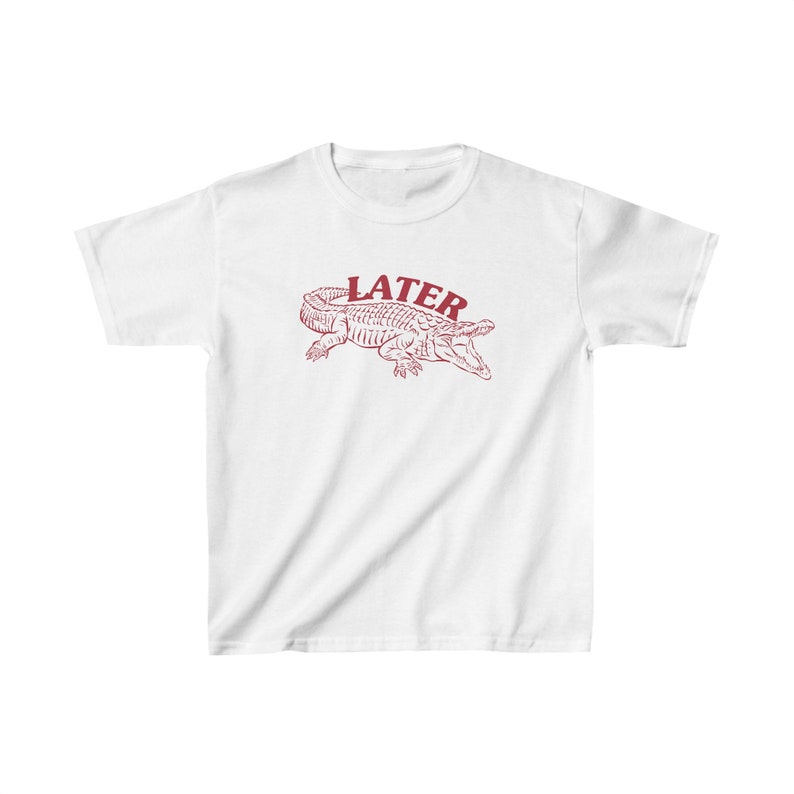 Camiseta de bebé Gator posterior, camiseta de cocodrilo posterior, camiseta de bebé Y2K, top recortado Y2K, estética de los años 90, camisa sarcástica, camisa divertida, camiseta de bebé retro imagen 2