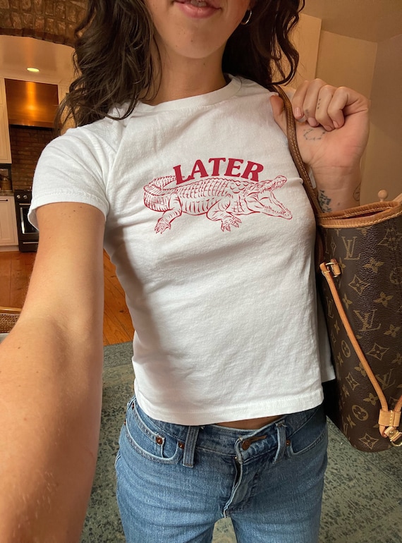 Later Gator Baby Tee, Later Alligator Tee, Y2K Baby Tee, Y2K Cropped Top, 90's Aesthetics, Sarcastic Shirt, Funny Shirt, Retro Baby Tee
