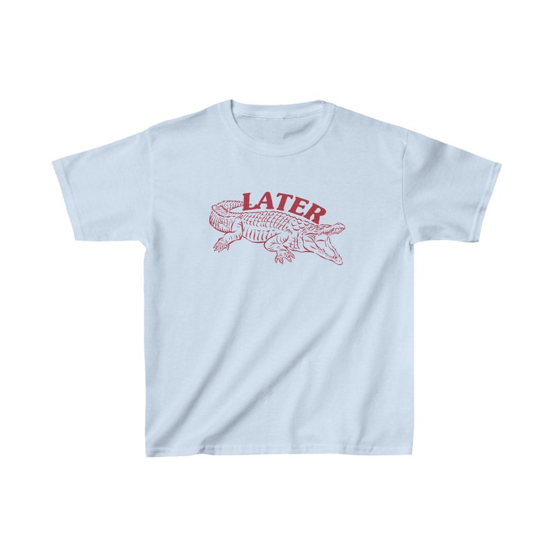 Camiseta de bebé Gator posterior, camiseta de cocodrilo posterior, camiseta de bebé Y2K, top recortado Y2K, estética de los años 90, camisa sarcástica, camisa divertida, camiseta de bebé retro imagen 3