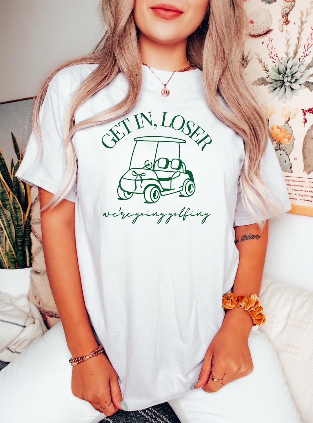 Give a Girl the Right Shoes Girl and Women Golf T Shirt