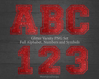 Faux Glitter Letters PNG, Red Varsity Letters, Collegiate Font, Sports Sublimation, Bling Letter Alphabet PNG, Outline Letter Patches PNG
