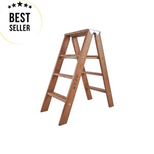 Wooden ladder, Step ladder for kitchen, 3 step ladder, Library stool, Handmade ladder, Fold step stool, Handmade step ladder, Step GORDIOS