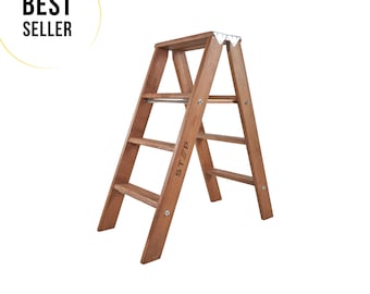 Handmade ladder, Wooden step stool, Kitchen stool, Library stool