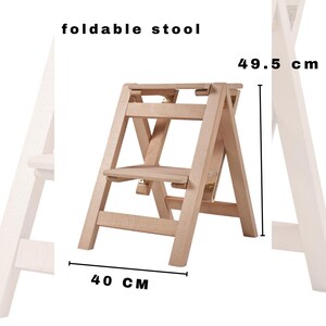 Handmade Wooden Folding Step Stool Ladder: Kitchen Helper