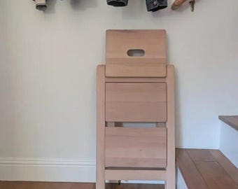 Step stool, Kitchen stool, Library ladder, Handmade stool, Foldable stool, Ladder, Wooden ladder AP3