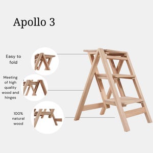 Step stool, Kitchen stool, Library ladder, Handmade stool, Foldable stool, Ladder, Wooden ladder