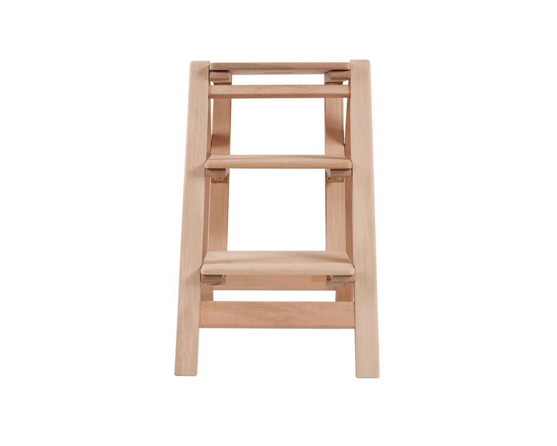 Library Stool Step Stool, Wooden Ladder, Library Stool, Handmade Ladder, Fold Step ...