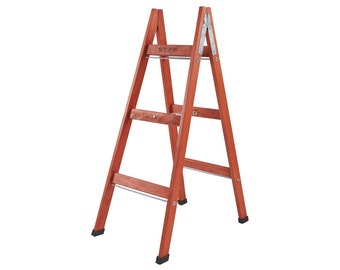 Handcrafted Wooden Folding Ladder: Rustic Home Decor Step Stool