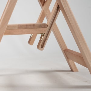Handmade Wooden Folding Step Stool Ladder: Portable Kitchen Decor image 6