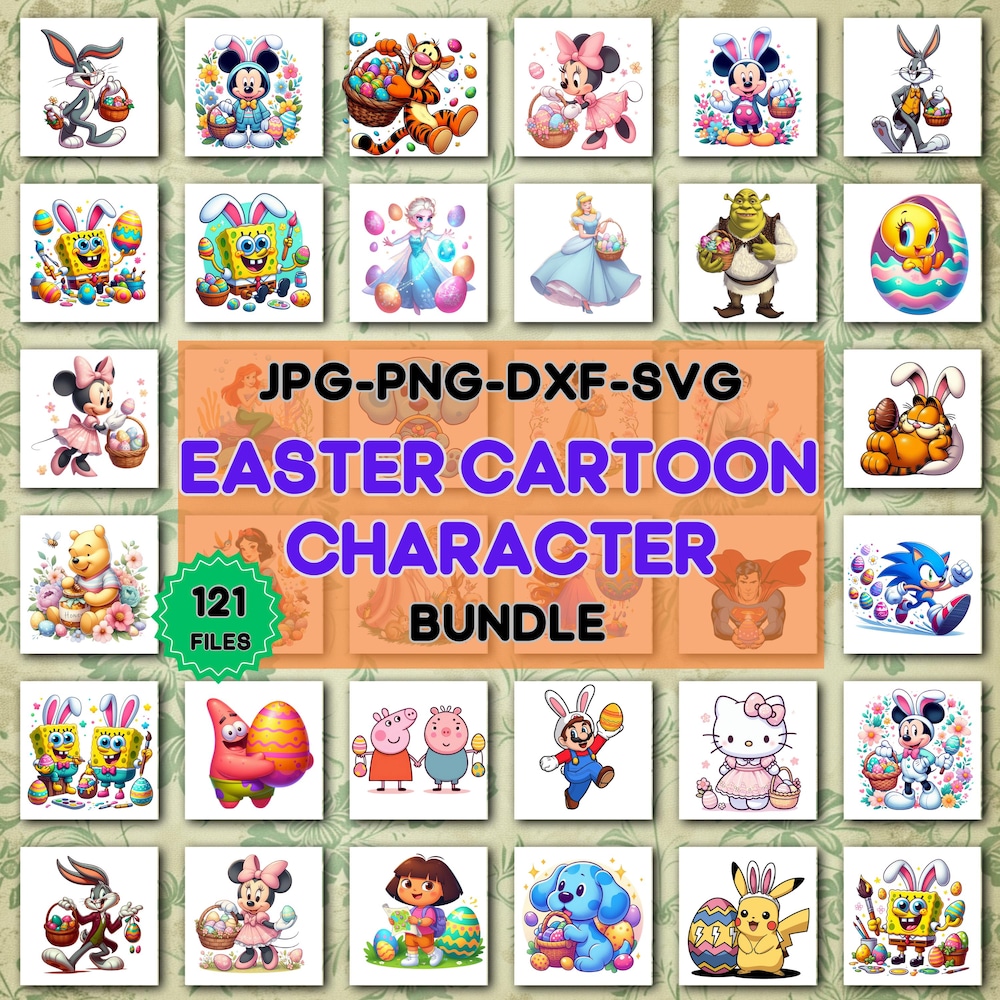 Egg Png, Easter Eggs Png, Bunny, Rabbit, Mickey Easter, Pikachu Easter, Superhero Easter, Easter Mario Png, Disney Easter Clipart, Svg Dxf Teesummer