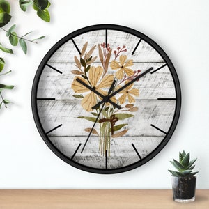 Rustic Wooden Wall Clock - Minimalistic Cottagecore Decor for French Country Vibes - Silent Small Clock for Log Cabin & Farmhouse