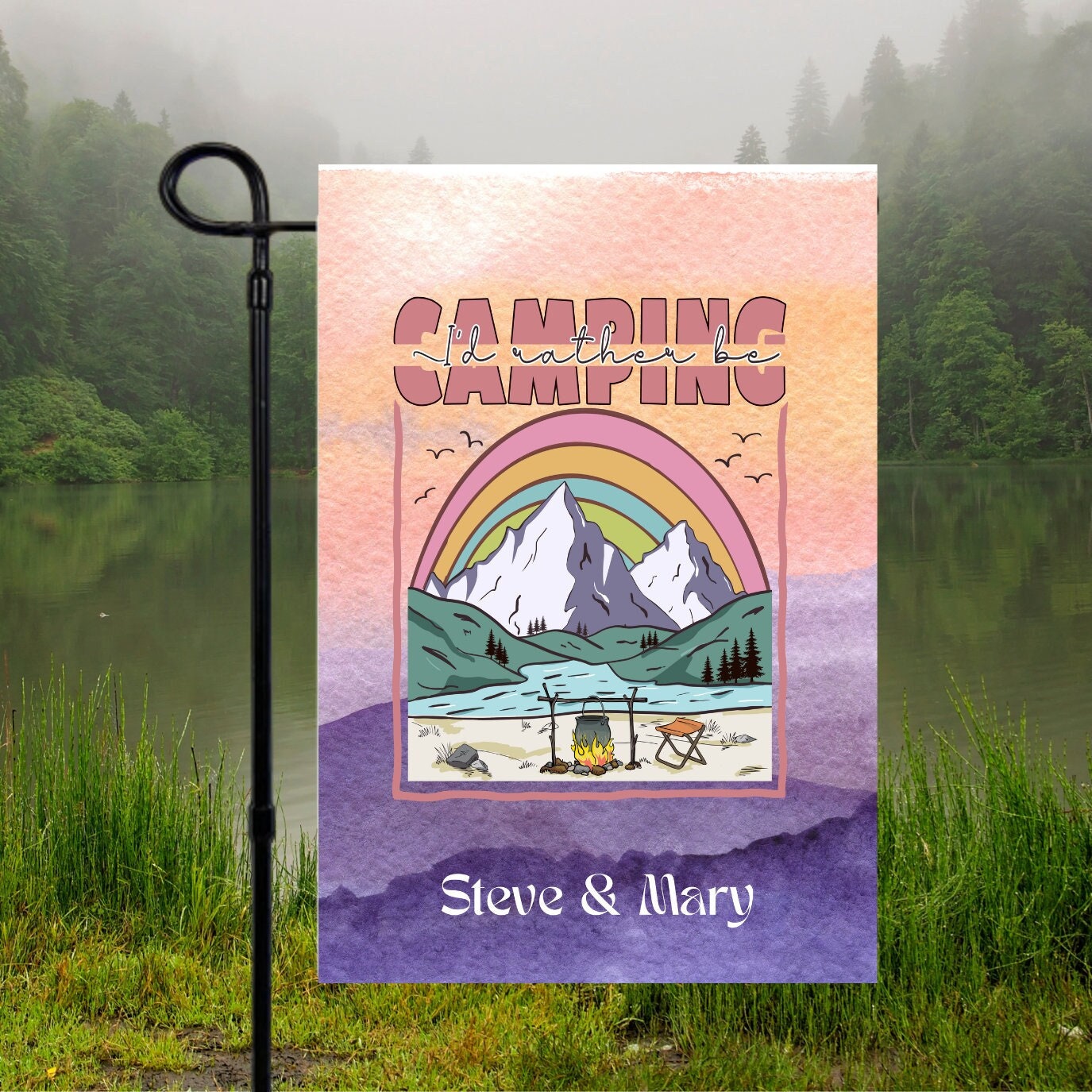 Personalized Camping Flags Camper Flags Camper Sign Camper Etsy