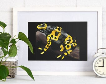 Yellow & Black Frog Art: Modern Abstract Print (Digital Download)