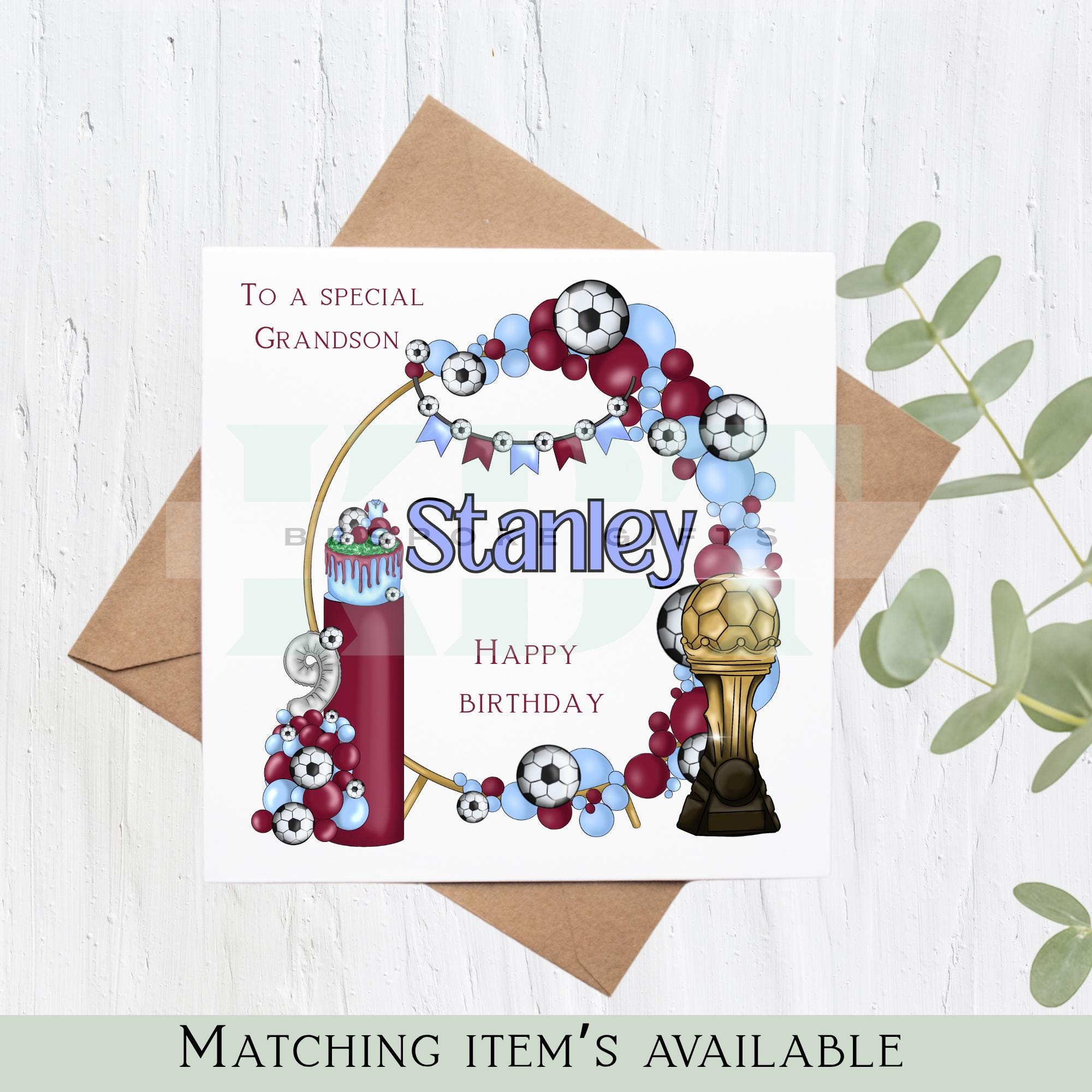 Personalised West Ham United Football Birthday Card - For Son, Grandson, Nephew