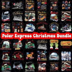 Polar Express PNG Bundle, Believe Christmas Train Sublimation, North Pole Ticket Clipart, Funny Xmas PJs For Family, Holiday Shirt Design