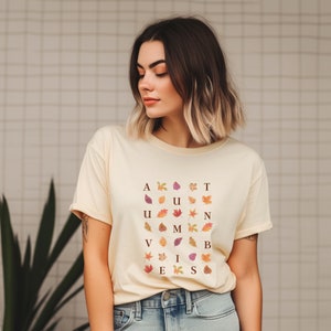 Camiseta Autumn Vibes, linda camiseta de otoño, hojas de otoño, regalo para los amantes del otoño.