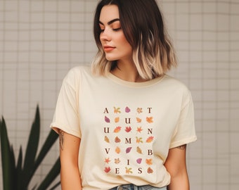 Camiseta Autumn Vibes, linda camiseta de otoño, hojas de otoño, regalo para los amantes del otoño.