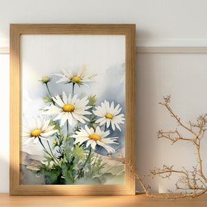 Daisy Flower Watercolour Poster FOR DIGITAL DOWNLOAD