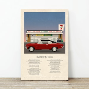 Racing in the Street Bruce Springsteen lyric poster unframed art print