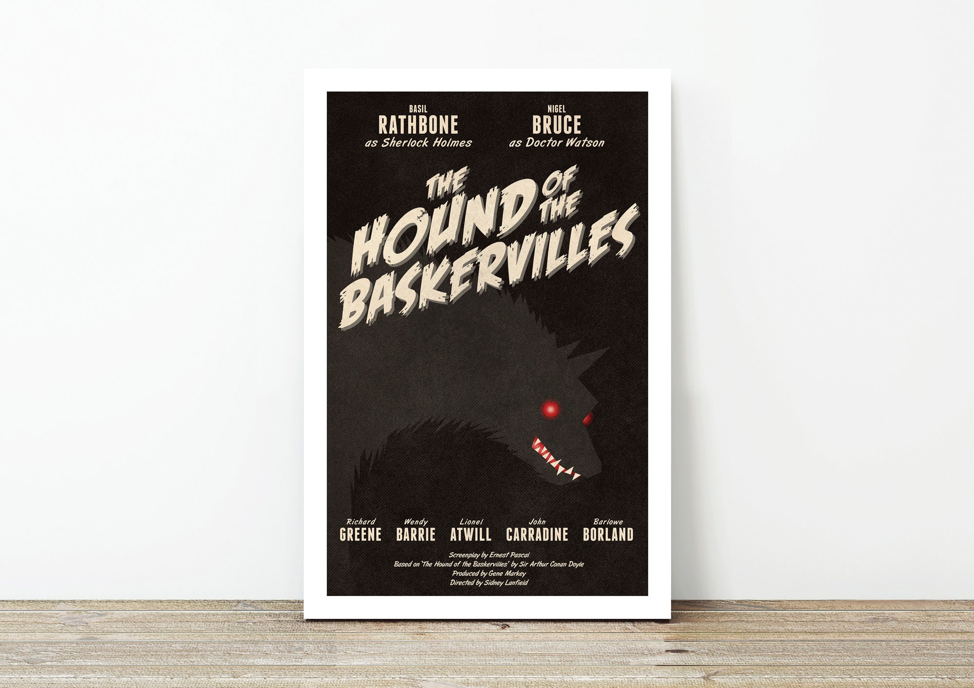 The Hound of the Baskervilles 1939 movie poster unframed print only