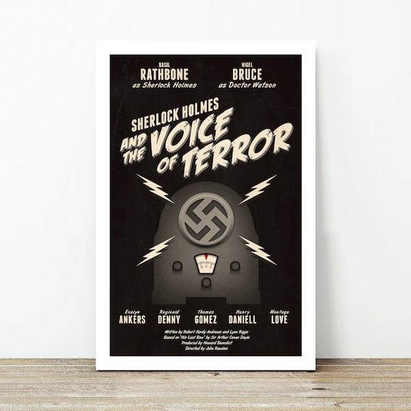 Sherlock Holmes and the Voice of Terror 1942 movie poster unframed print only