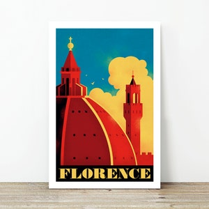 Florence Firenze retro travel poster unframed print only