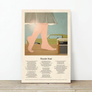 Thunder Road Bruce Springsteen lyric poster unframed art print