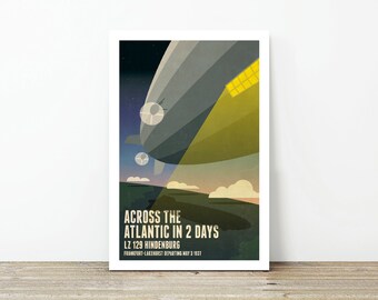 The Hindenberg retro travel poster unframed print only