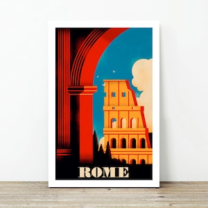 Rome Roma Lazio Italy retro travel poster unframed print only