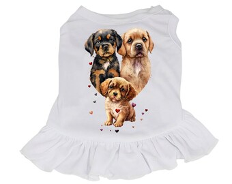 Puppy Design Dog Sundress - Kawaii Dog Dress Shirt - Themed Dog Clothing