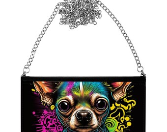 Chihuahua Print Women's Wallet Clutch - Colorful Design Clutch for Women - Illustration Women's Wallet Clutch